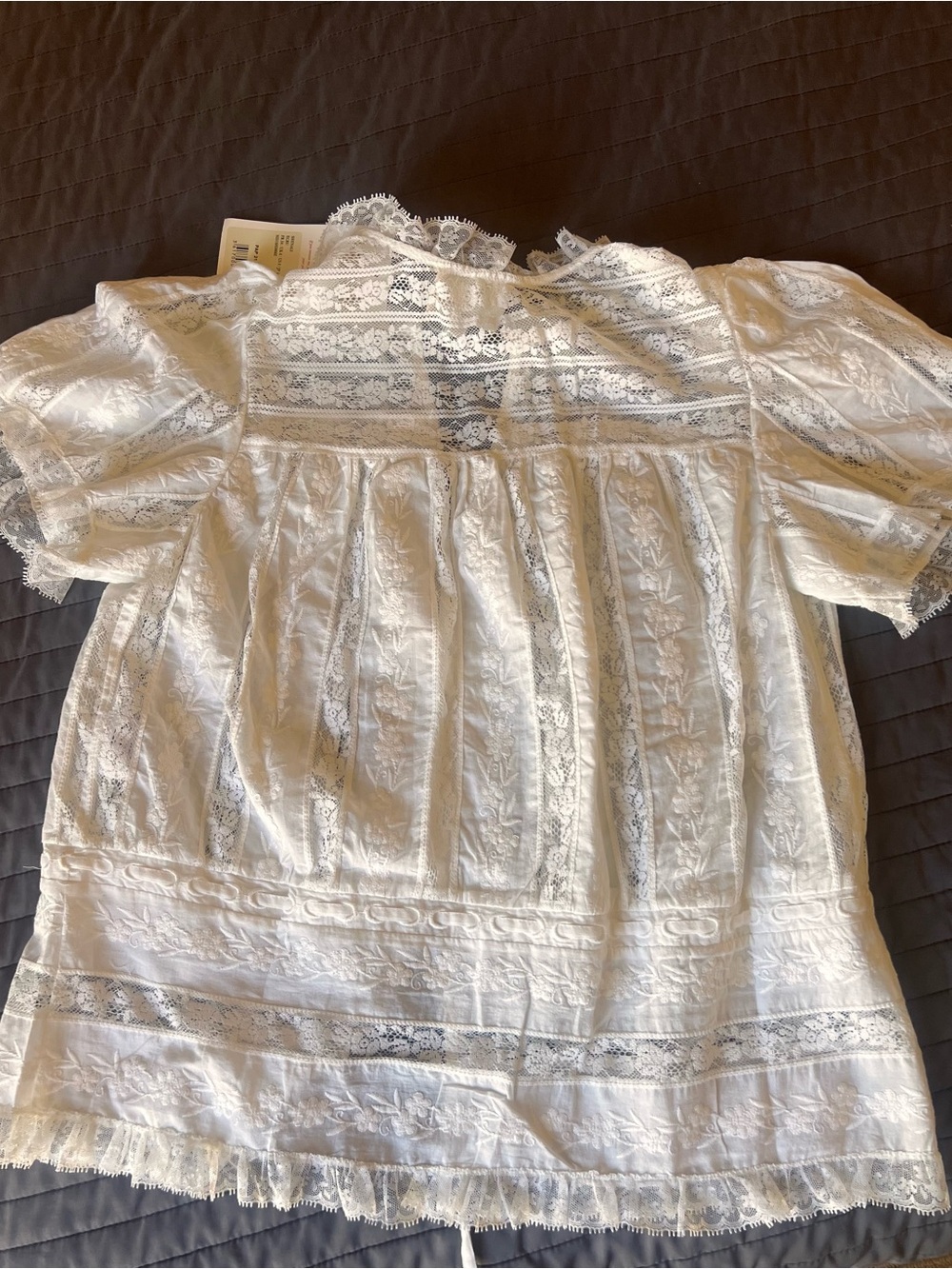 Sézane White Lace Button-Front Blouse - Picture 3 of 3